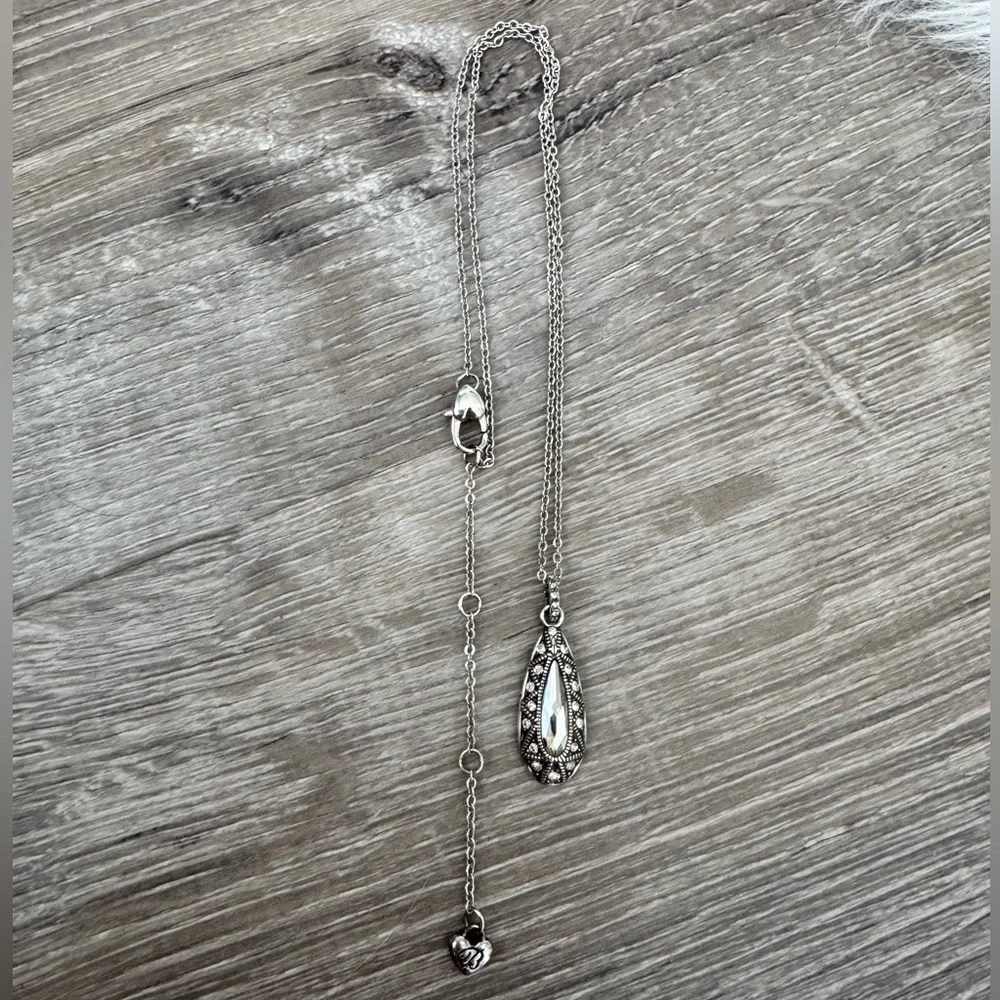 ✨💖BRIGHTON Retired Alice “Love” Reversible Teardrop Pendant Adjustable Necklace